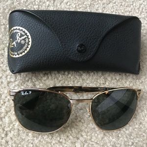 Ray-Ban Signet Gold/Green Polarized Sunglasses